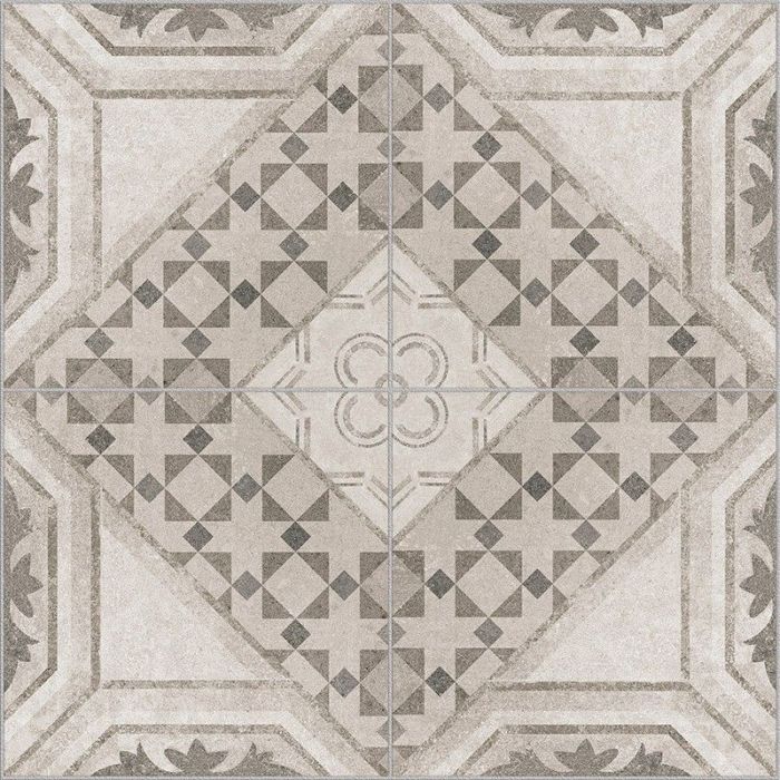 Decor din gresie porțelanată Cementine Alb și Negru 20x20 cm