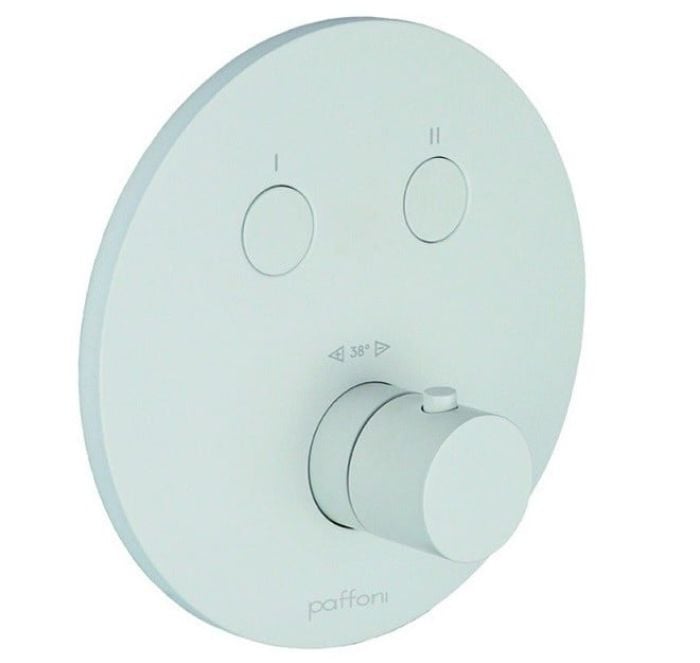 Baterie Incastrata Cada Dus Termostatata Paffoni Compact Box Finisaj Alb cu doua iesiri