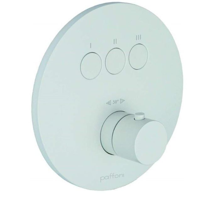 Baterie Incastrata Cada Dus Termostatata Paffoni Compact Box Finisaj Alb cu trei iesiri