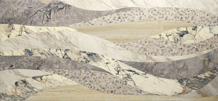 Lastra Gresie Portelanata HME Sail Marmura Mix Mat 120x260 cm