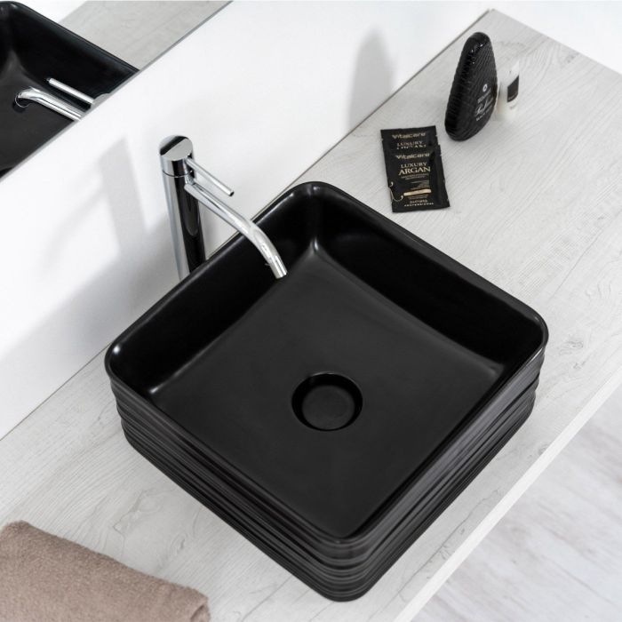 Lavoar Dreptunghiular Negru 38x38 h15