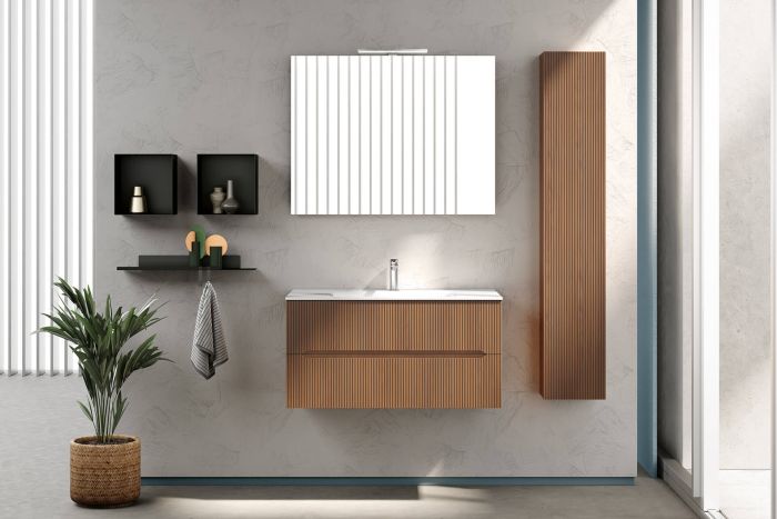 Coloana Mobilier Riflat Easy Noce Gold Usa Riflata L.27 H.150 P.20