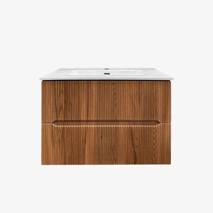 Mobilier Baie Easy Cannettato Noce Gold cu doua sertare L.90 cm