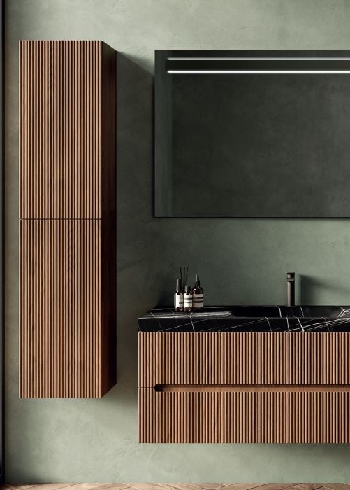 Coloana Mobilier Riflat Easy Noce Gold 2 Usi Riflate L.35 H.150 P.30
