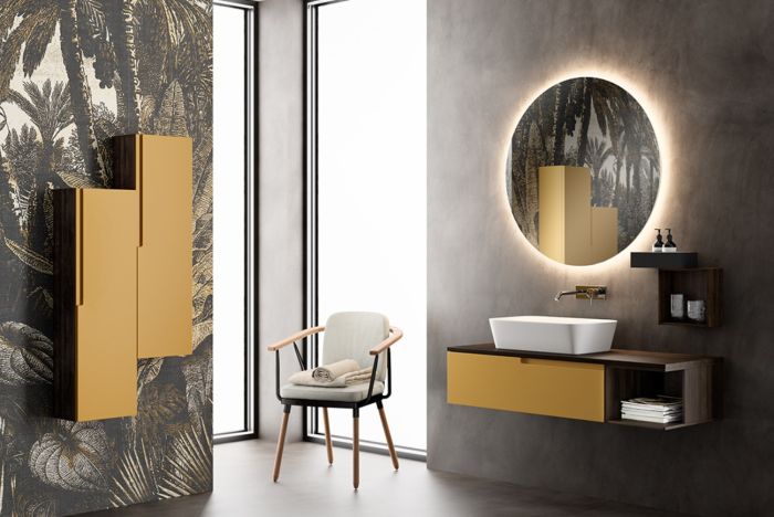 Set Mobilier Baie Belbagno Era 10 Noce Gold 120 cm 