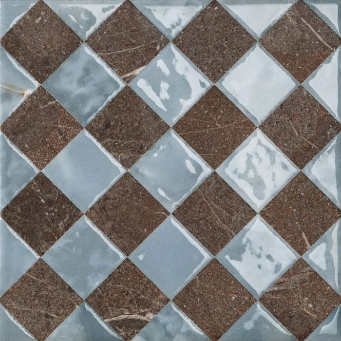 Gresie Portelanata Decor Dimore Floriana Marrone Imperiale 20x20 cm