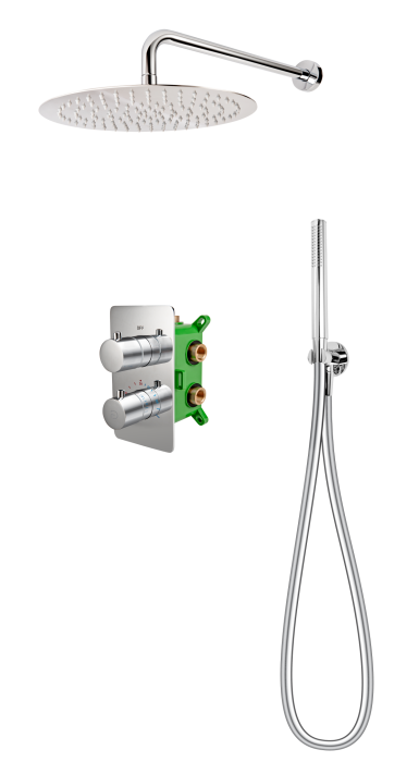 Sistem Dus Incastrat 6 in 1 Termostatat cu Caseta de Montaj FDesign Stabilla Crom Lucios