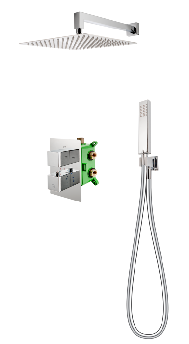 Sistem Dus Incastrat 6 in 1 Termostatat cu Caseta de Montaj FDesign Stabilla Crom Lucios