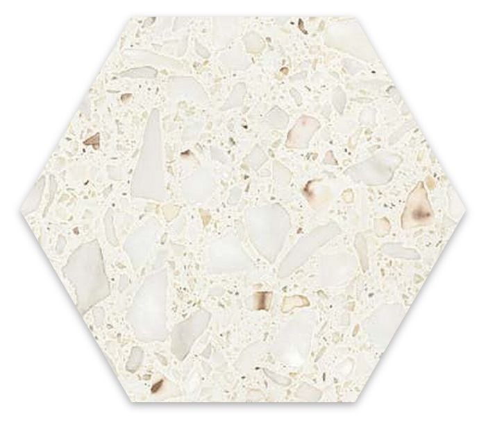 Gresie Hexagonala Terrazzo Essence Cristalli Colonial 21,5x25 cm – placă hexagonală