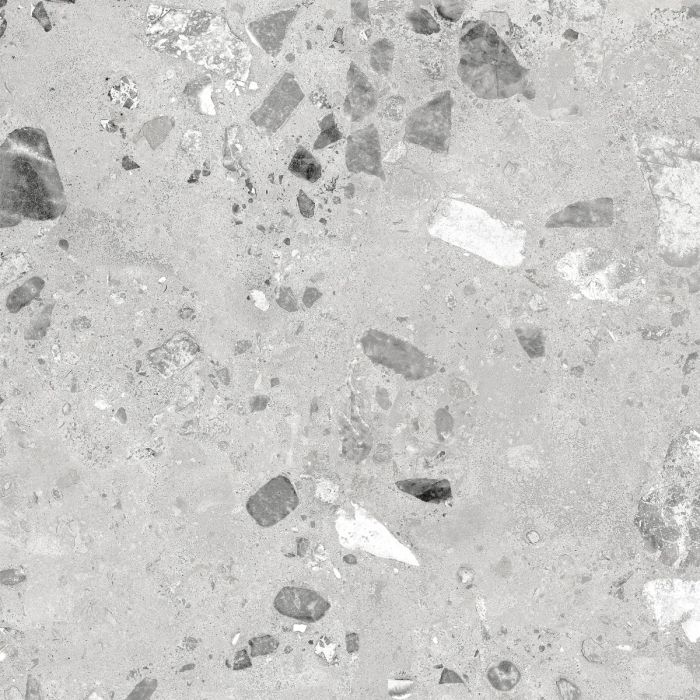 Gresie Terrazzo Blend Stone Silver Mat 60x60 cm – placă