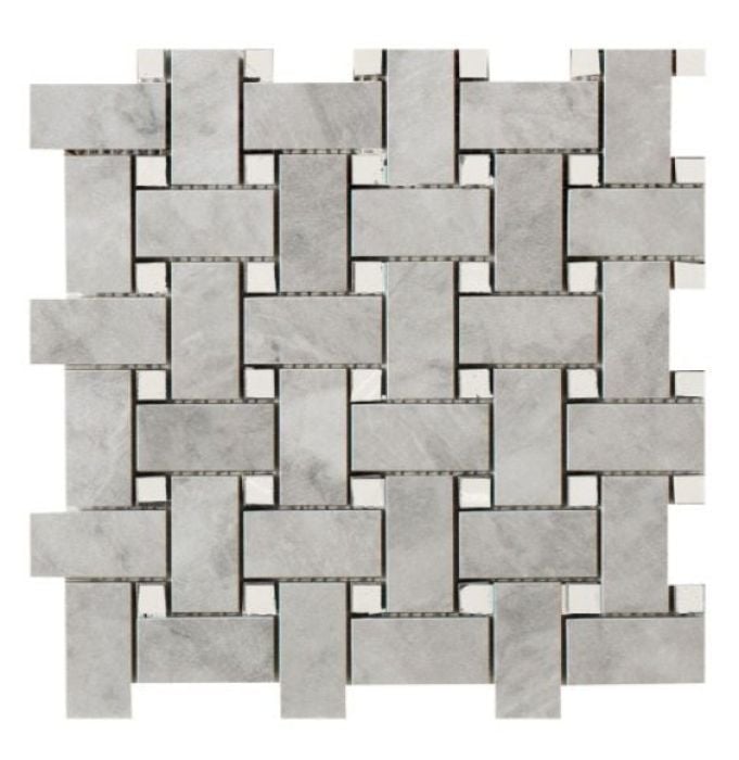 Mozaic pe plasa Basketwave Grigio Versilia 30x30 cm