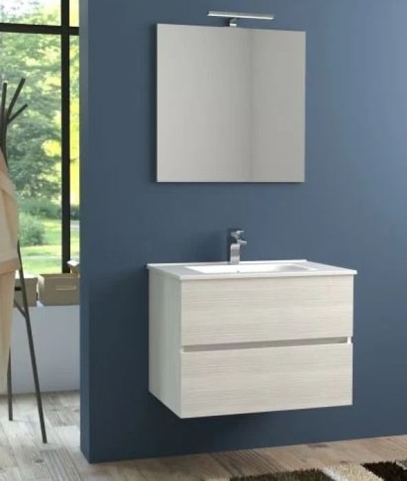 Set Mobilier Suspendat Baie Harmony 61 cm Bianco Matrix