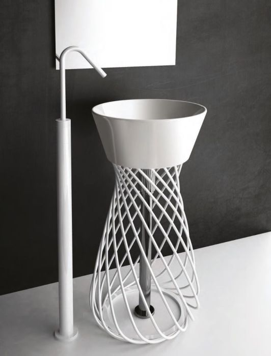 Lavoar Freestanding Hidra Wire Alb