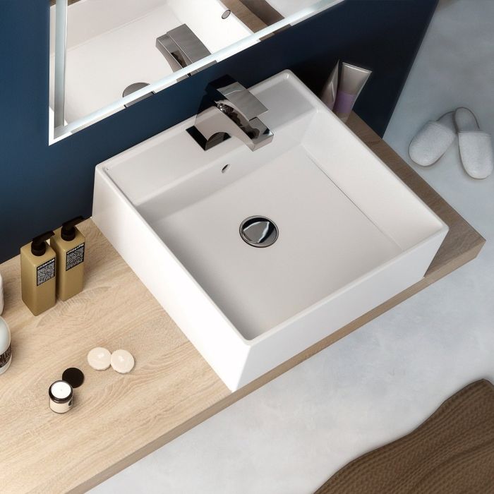 Lavoar Ceramica Patrat LAV25 40 cm - Imagine 6
