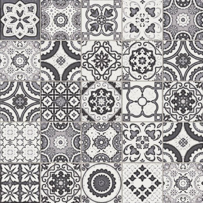 Decor din gresie porțelanată Maioliche Mix Alb și Negru 15x15 cm