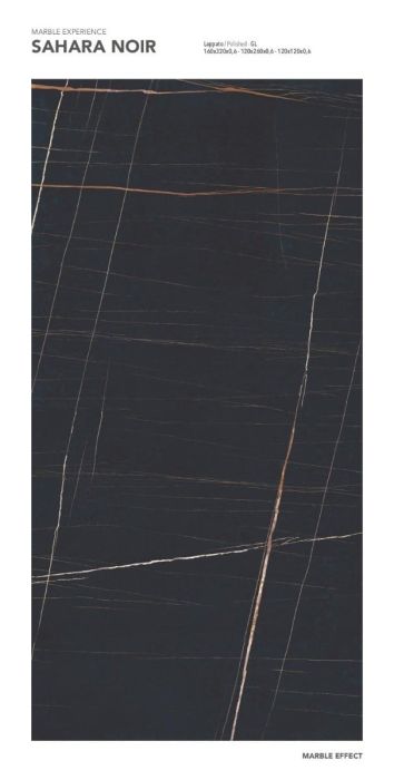 Lastra Gresie Sahara Noir Lucios 120x280x0,6 cm