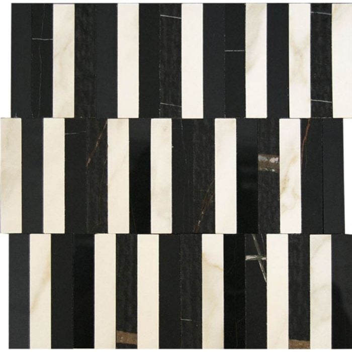 Mozaic pe plasa Sahara Noir Stripe 27.2x29 cm