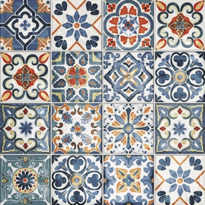 Decor din gresie porțelanată Amalfi Mix Colore Lucios 15x15 cm