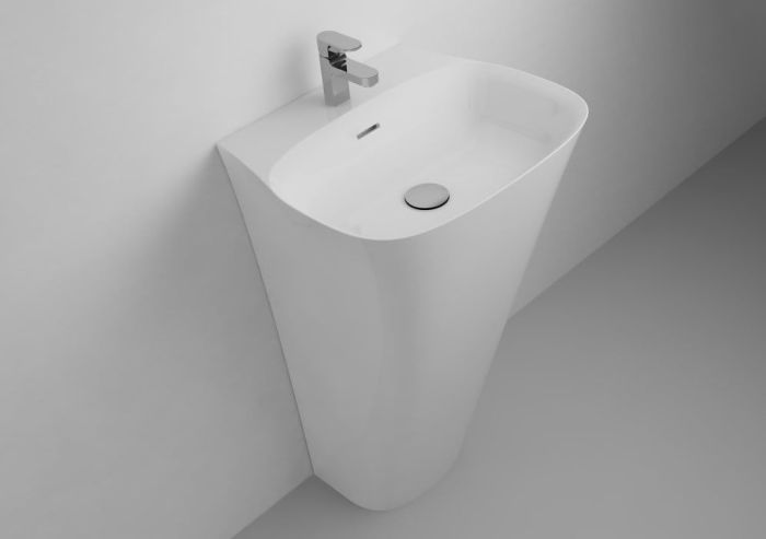 Lavoar Freestanding Paglia Cast Marble Finisaj Alb Lucios 52x45x85 cm
