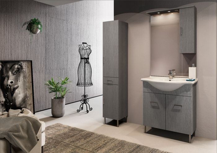 Set Complet Mobilier Baie Palma Grigio Matrix  L75 cm