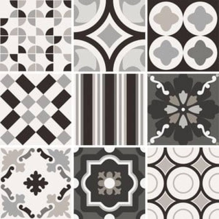 Gresie Patchwork B&W Mix 20x20 cm 