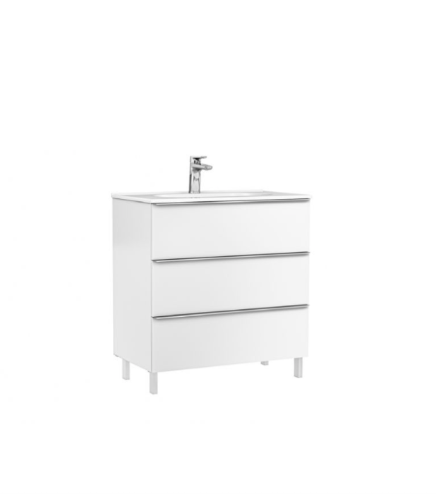 Mobilier Baie Pe Prdoseala Shona Cu 3 Sertare Alb Mat 80x46x85 cm 