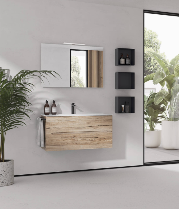 Mobilier Baie Easy Afrodite Finisaj Rovere Nodi L.90 cm
