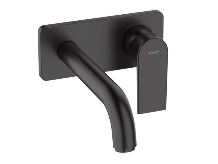 Baterie Lavoar Perete Hansgrohe Vernis Shape Finisaj Negru Mat Pipa 205mm