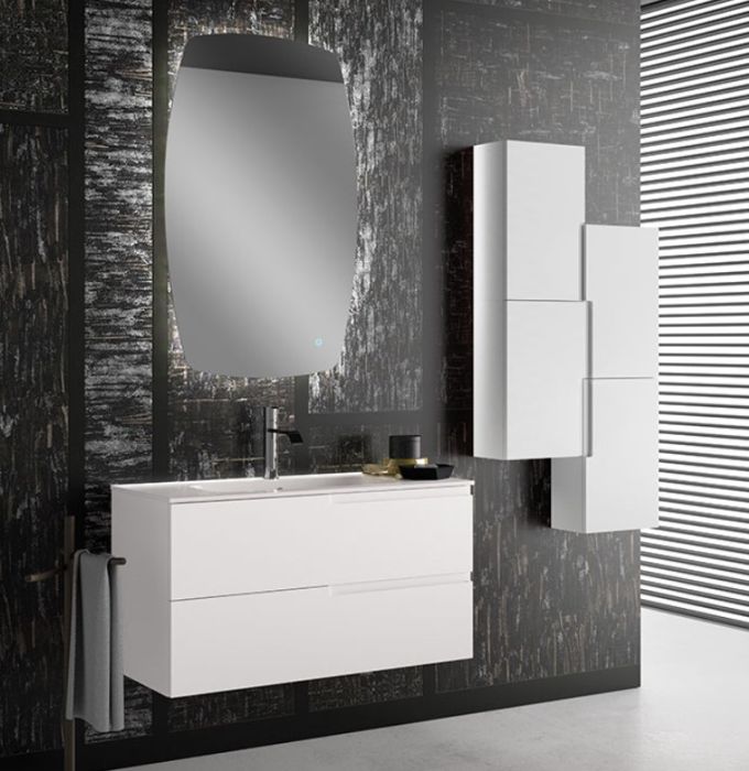 Set Mobilier Baie Belbagno Era 05 Alb Mat 90 cm