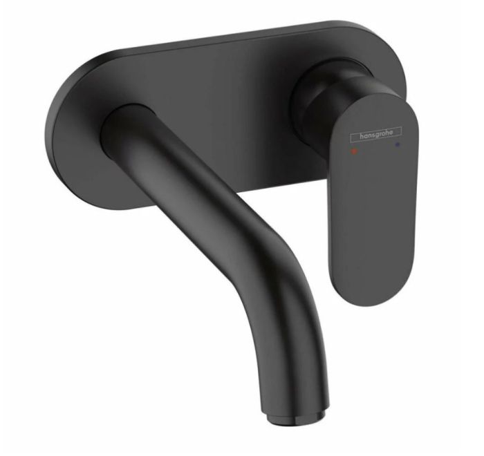 Baterie Lavoar Perete Hansgrohe Vernis Blend Finisaj Negru Mat Pipa 205mm