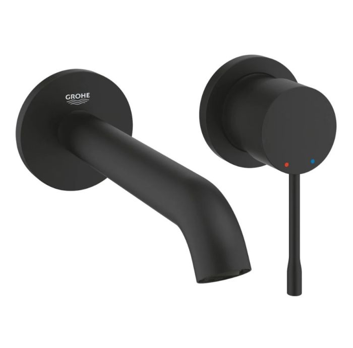 Baterie Lavoar Perete Grohe Essence Finisaj Negru Mat Pipa 183 mm