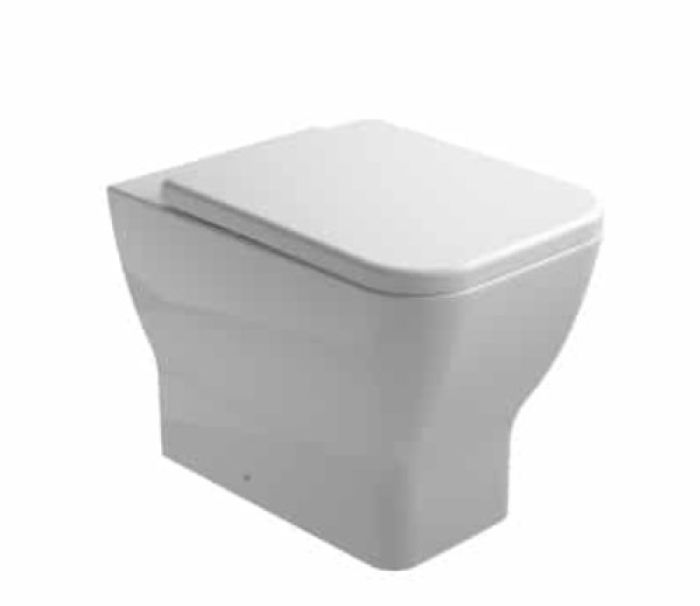 Vas WC Back To Wall Emma Square Gala + Capac Finisaj Alb Lucios