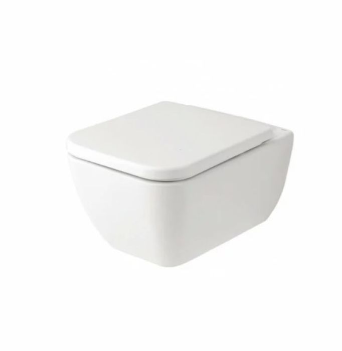 Vas WC Suspendat Emma Square Gala + Capac Soft Close Finisaj Alb Lucios