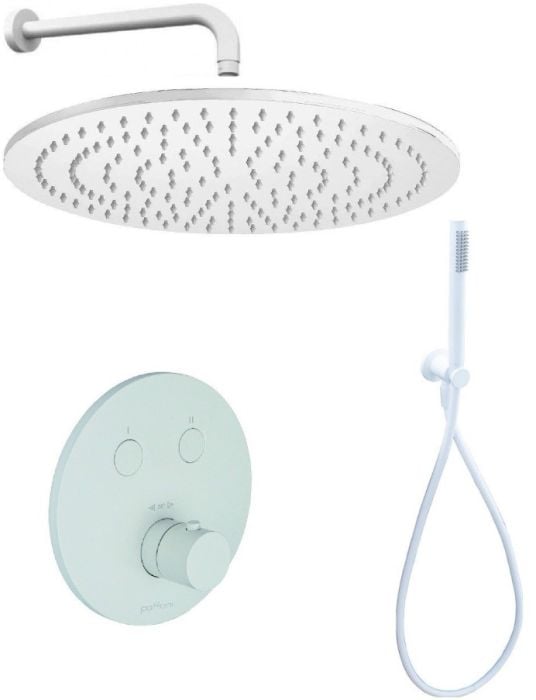 Set Dus Incastrat Mixer+Canula+Flexibil+Cap Dus Paffoni Alb