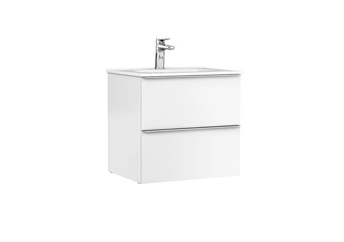 Mobilier Baie Suspendat Shona Cu 2 Sertare Alb Mat 60x46x56.5 cm