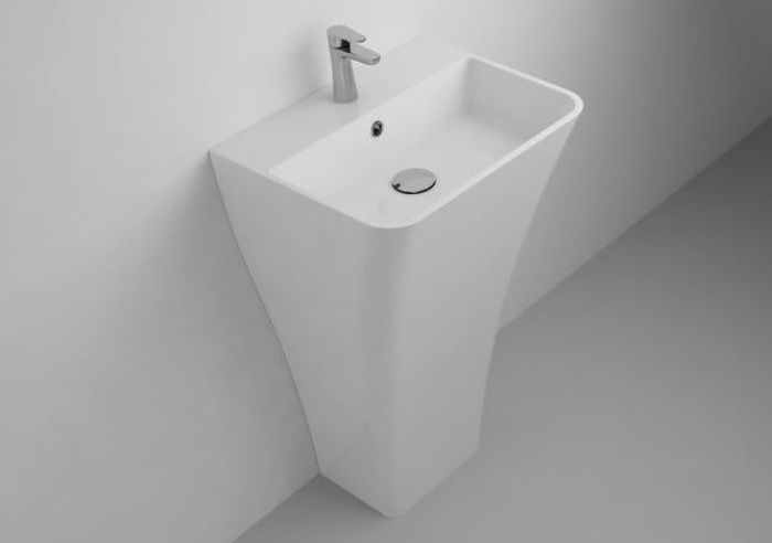 Lavoar Freestanding Tanaro Cast Marble Finisaj Alb Lucios 50x40x85 cm