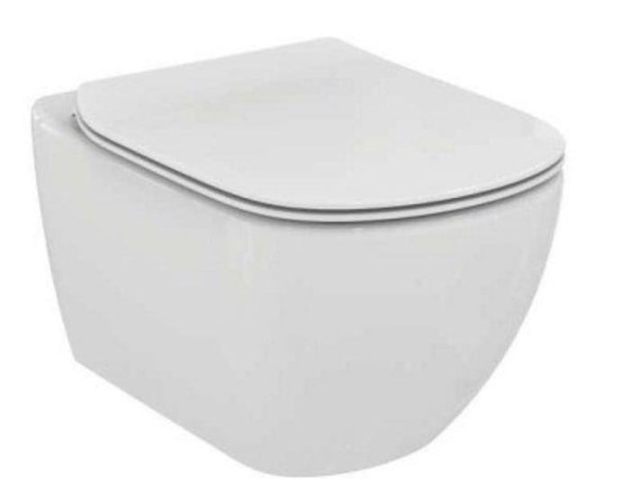 Vas WC Suspendat Rimless Tesi Ideal Standard Cu Capac Soft Close Slim Alb Lucios