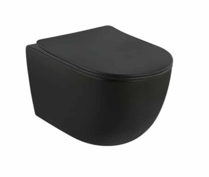 Vas WC Suspendat Tesi Ideal Standard Cu Capac Slim Soft Close Negru Mat