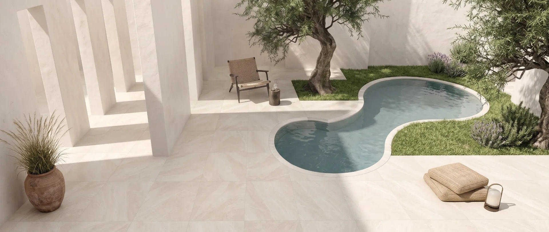 Gresie exterior Piemme Artdesia Ivory 60x60 2cm pe terasă