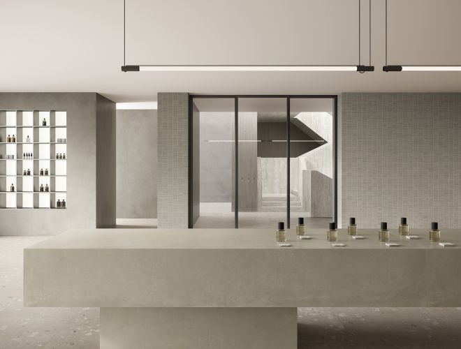 Italgraniti – I Cementi 38 | Inspirație Baie Minimalist