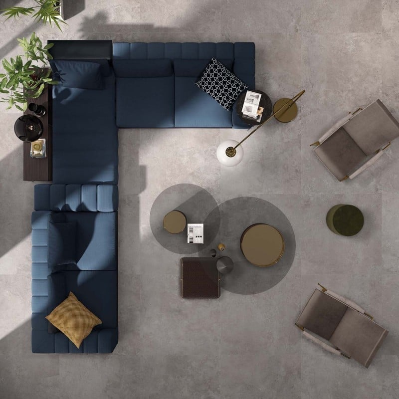 Living minimalist cu accente vibrante | Inspirație Baie Minimalist