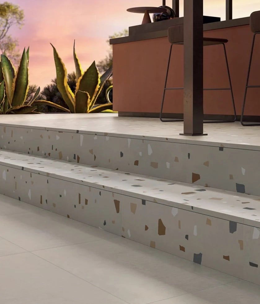 Terasă modernă cu accente terrazzo | Inspirație Terasă Modern