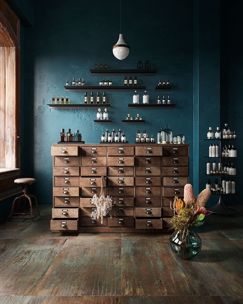 Atelier boem în tonuri profunde | Inspirație Baie Minimalist
