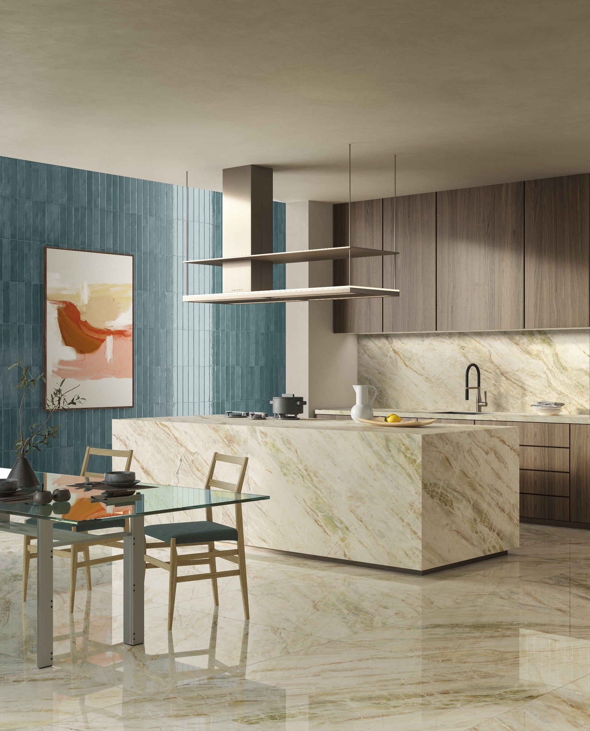 Bucătărie urbană cu accente vibrante | Inspirație Baie Modern