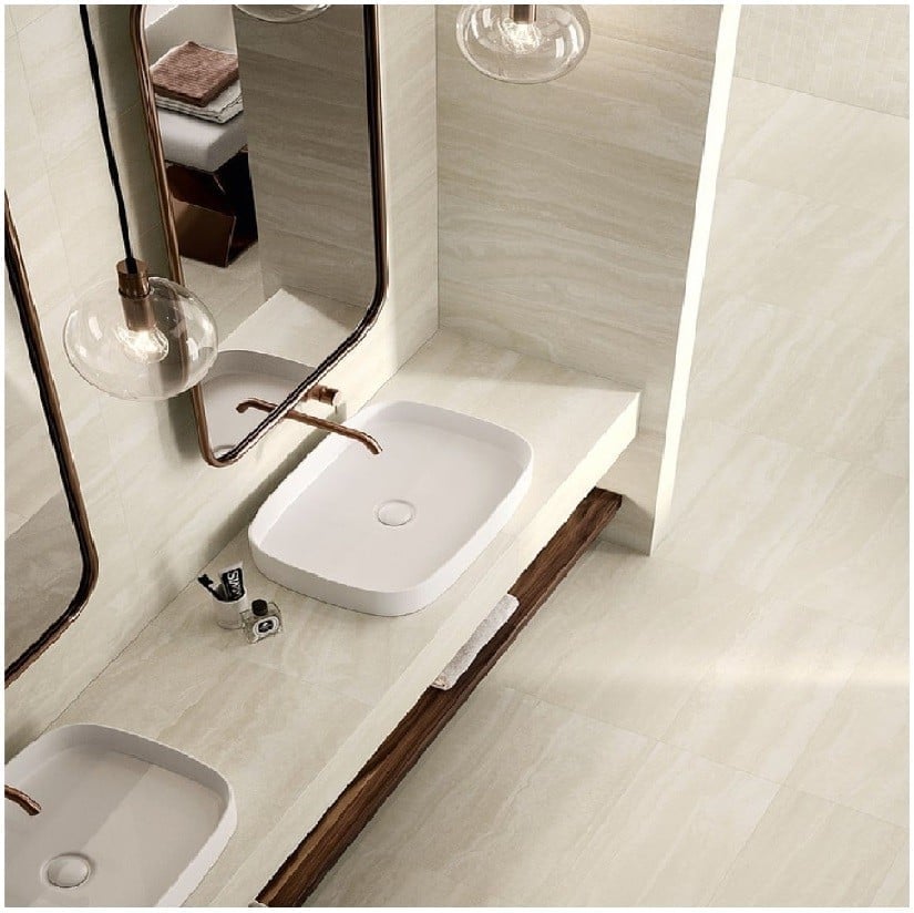 Baie modernă în tonuri calde | Inspirație Baie Minimalist