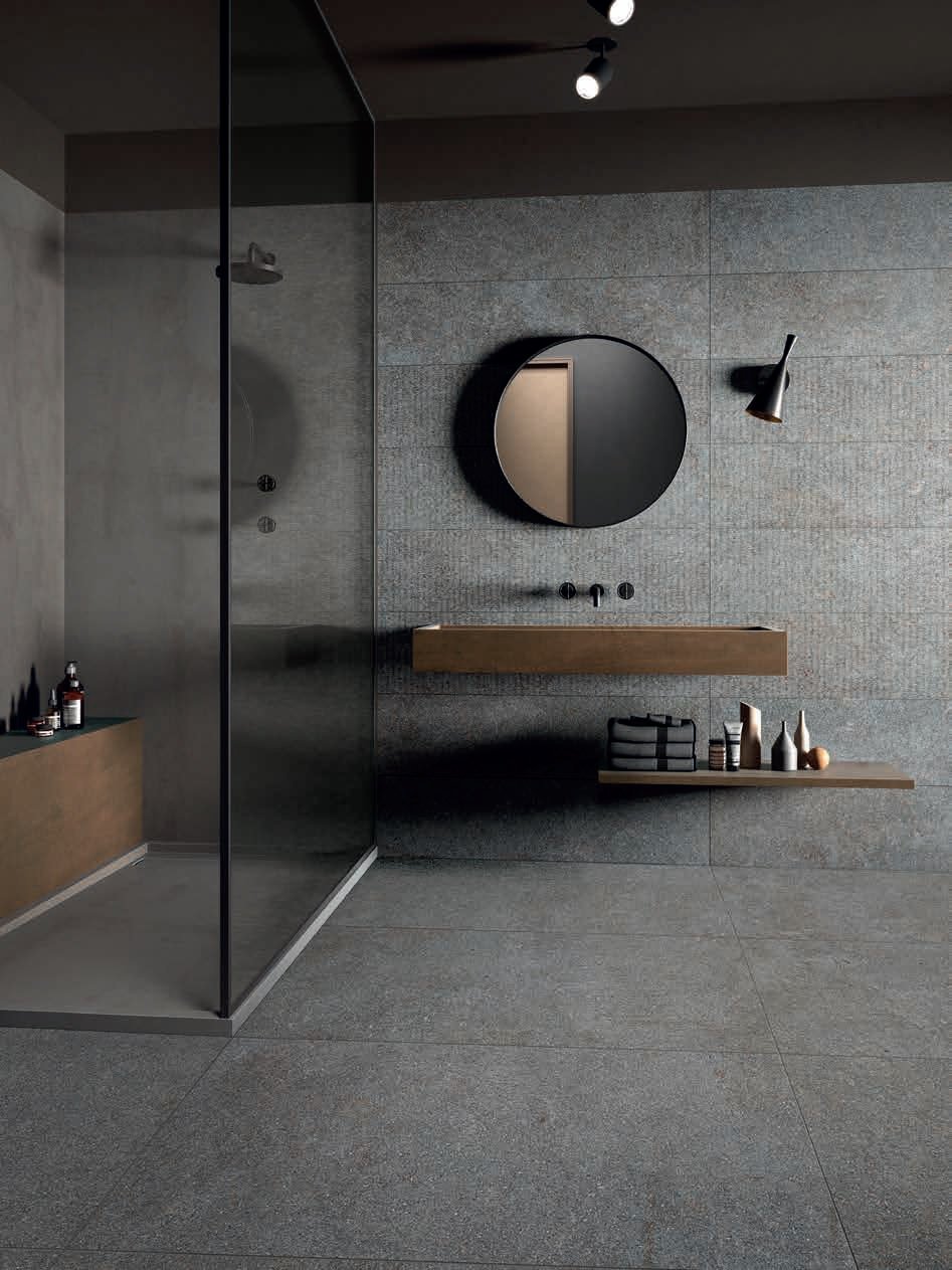 Baie modernă în tonuri de gri urban | Inspirație Baie Minimalist