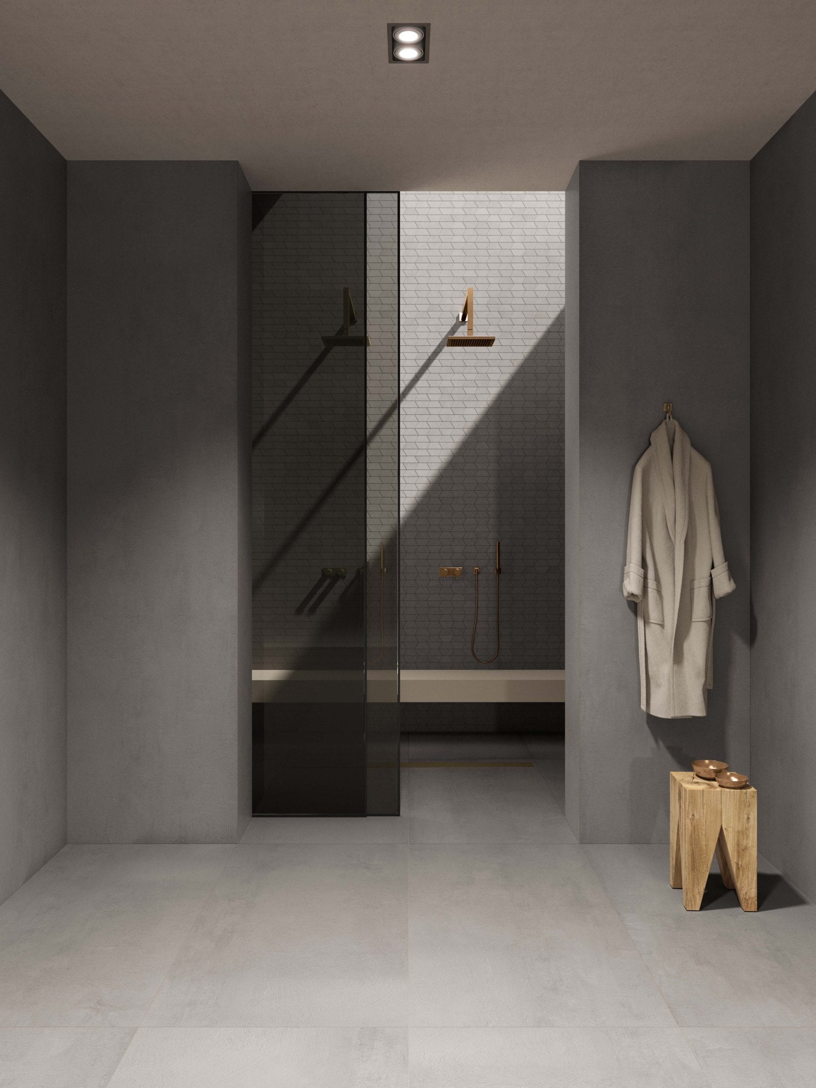 Duș intim cu joc de lumină | Inspirație Baie Modern