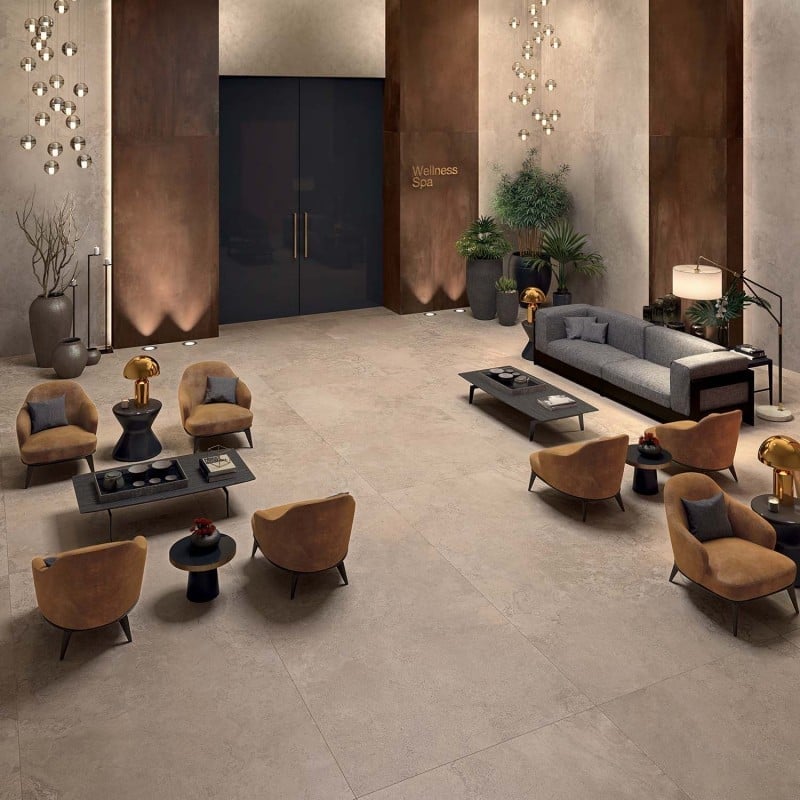 Lounge spa cu accente calde | Inspirație Baie Minimalist