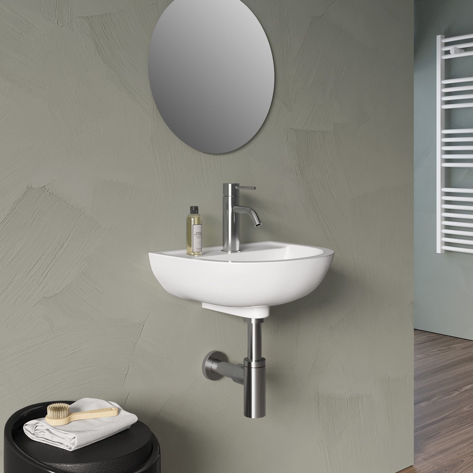 Baie minimalistă cu accente naturale | Inspirație Baie Modern