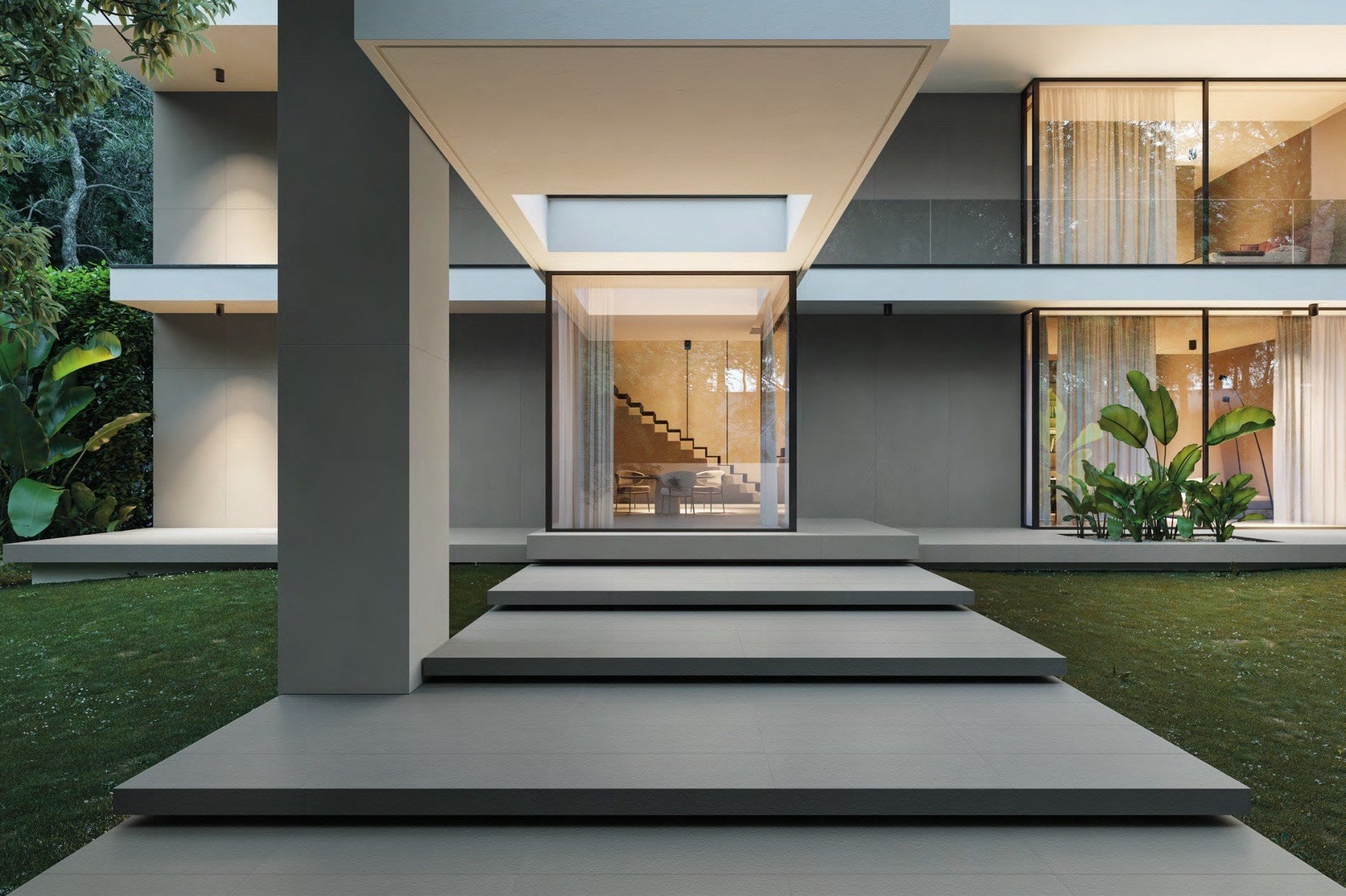Intrare minimalistă în beton urban | Inspirație Baie Modern